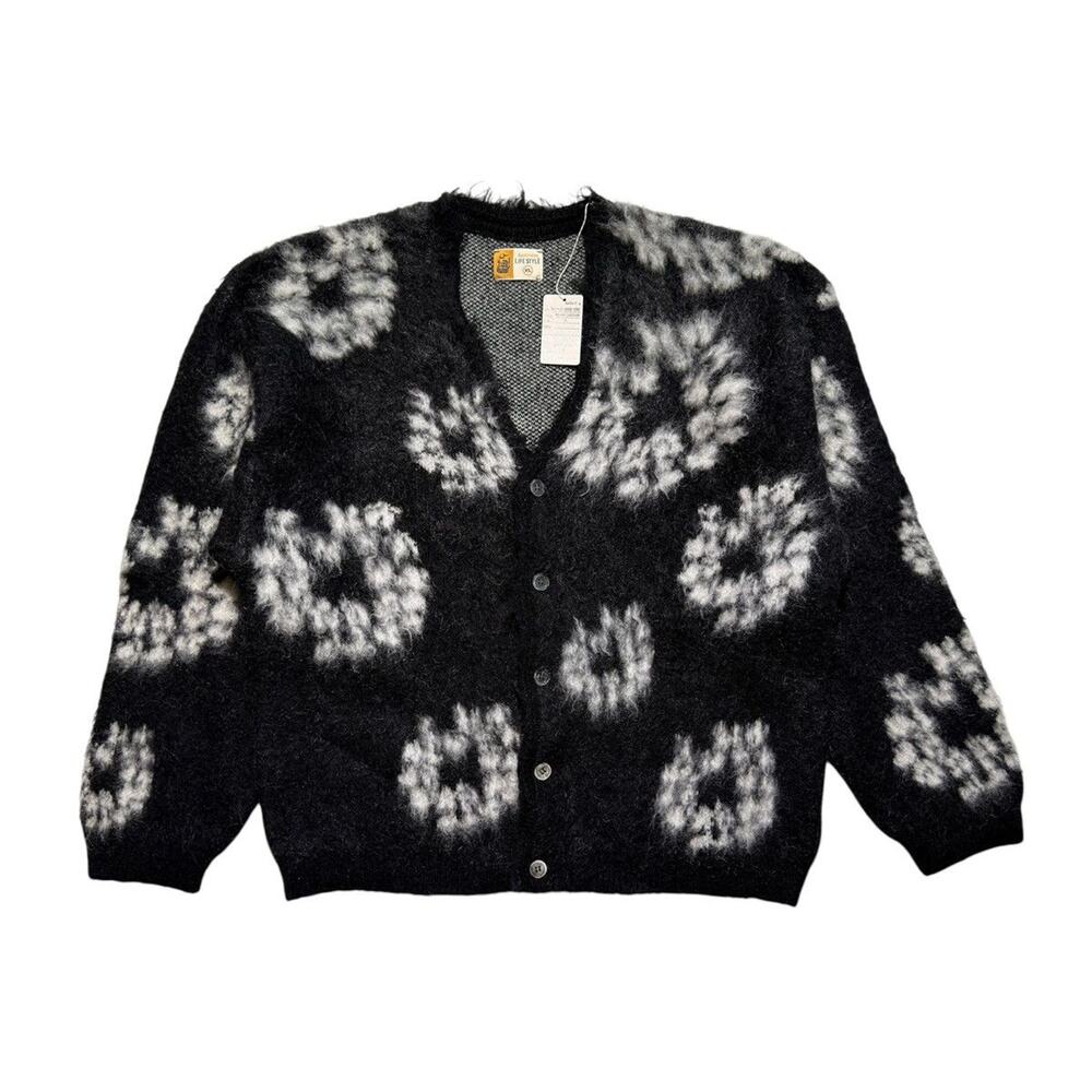 Saint Michael X denim tears mohair cardigan